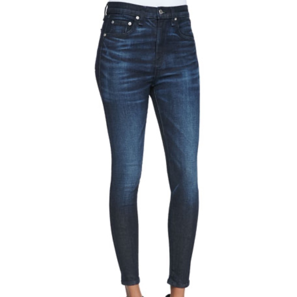 Rag & Bone Justine High Rise Ankle Zip Jeans in Anfield Size 25